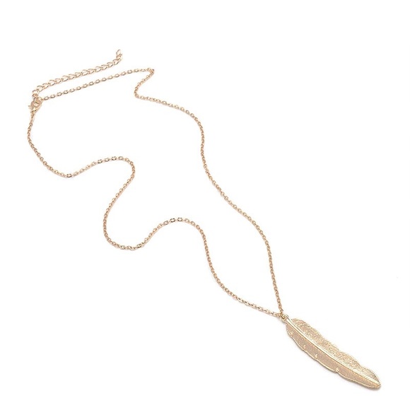 Silver or Gold Feather Necklace - Picture 3 of 3